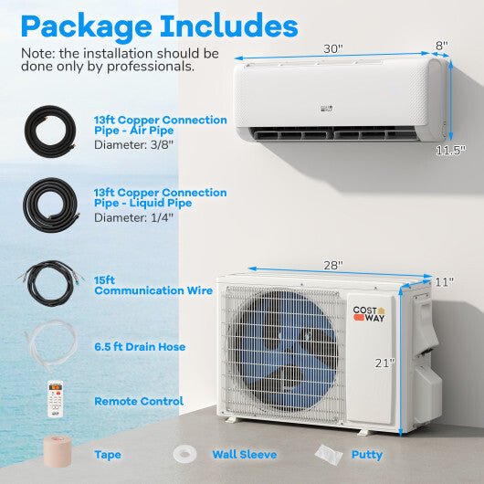 Ultra - Quiet Inverter Mini Split AC: 22 SEER2/R32 Eco Refrigerant Sleep Mode - Galactic capuchin