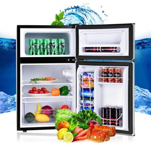 3.2 cu ft. Compact Stainless Steel Refrigerator - Gray - Color: Gray - Galactic capuchin