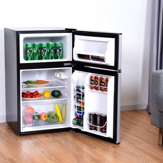 3.2 cu ft. Compact Stainless Steel Refrigerator - Gray - Color: Gray - Galactic capuchin