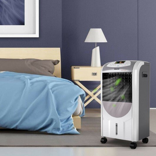 Portable Air Cooler Fan with Heater and Humidifier Function - Color: Gray - Galactic capuchin