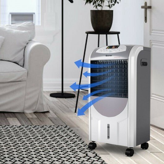 Portable Air Cooler Fan with Heater and Humidifier Function - Color: Gray - Galactic capuchin