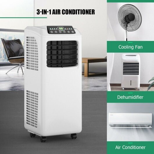 9000 BTU Portable Air Conditioner with Built - in Dehumidifier and Remote Control - Color: Black & White - Galactic capuchin