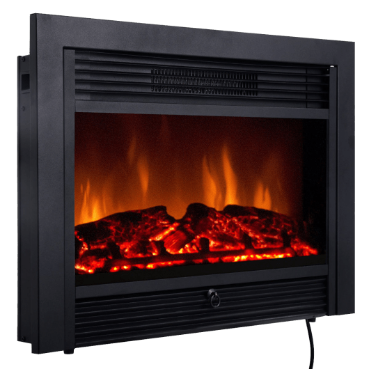 28.5 Inch Electric Fireplace Recessed with 3 Flame Colors - Color: Black - Size: 28.5 inches - Galactic capuchin