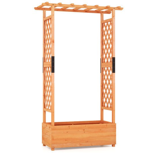 Raised Garden Bed with Arch Trellis - Orange - Galactic capuchin