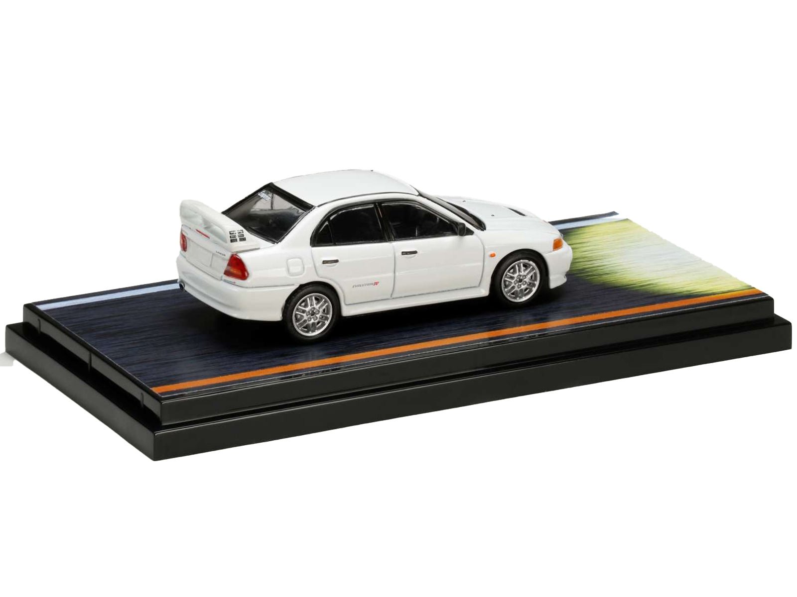 Mitsubishi Lancer RS Evolution IV RHD (Right Hand Drive) White "Monstar" with Seiji Iwaki Driver Figure "Initial D" (1995 - 2013) Manga 1/64 Diecast Model Car by Hobby Japan - Galactic capuchin