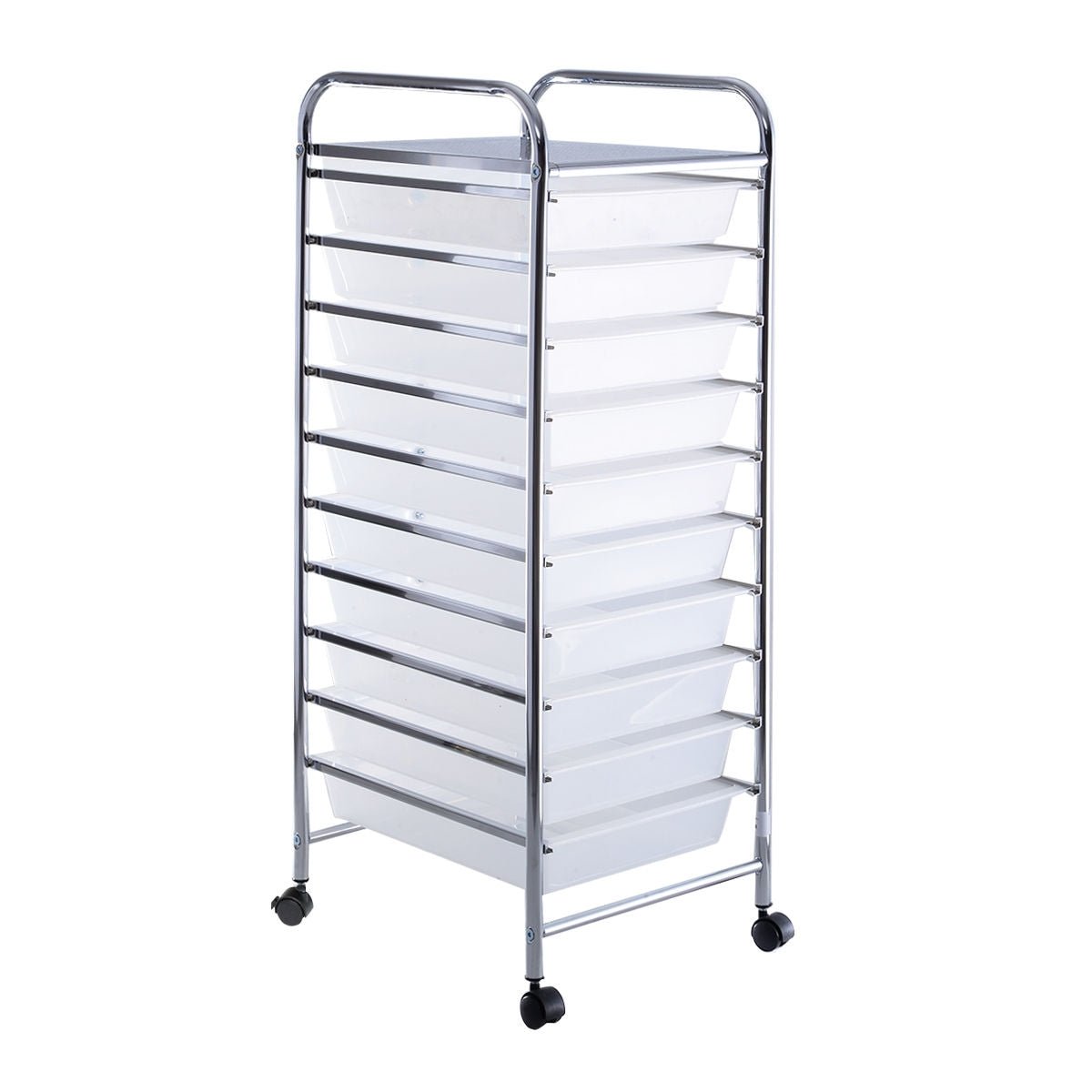 10 Drawer Rolling Storage Cart Organizer with 4 Universal Casters - Clear - Color: Transparent - Galactic capuchin