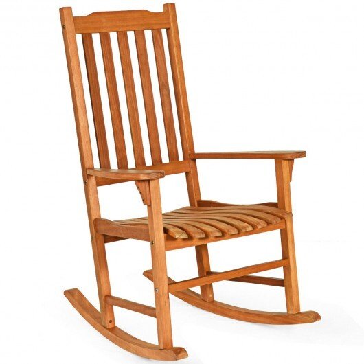 Outdoor Rocking Chair Single Rocker for Patio Deck - Color: Natural - Galactic capuchin