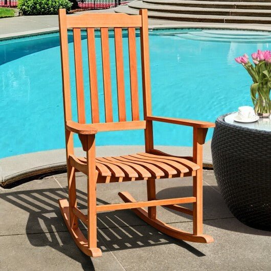 Outdoor Rocking Chair Single Rocker for Patio Deck - Color: Natural - Galactic capuchin
