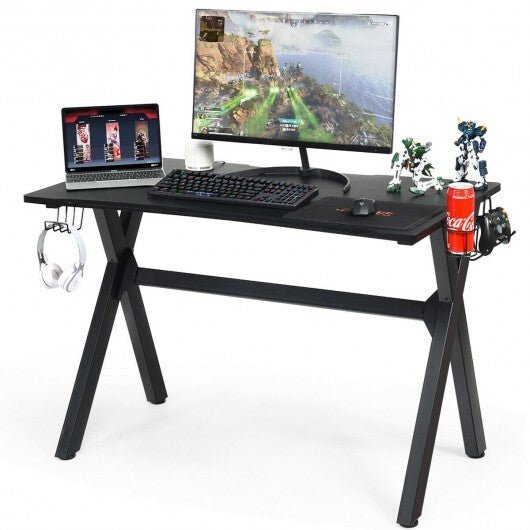 Ergonomic Gaming Desk with Mousepad and Cup Headphone Holder - Galactic capuchin