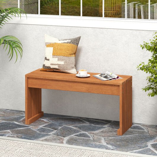2 - Person Outdoor Garden Bench with Solid Wooden Frame for Backyard - Galactic capuchin