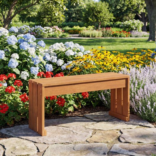 2 - Person Outdoor Garden Bench with Solid Wooden Frame for Backyard - Galactic capuchin