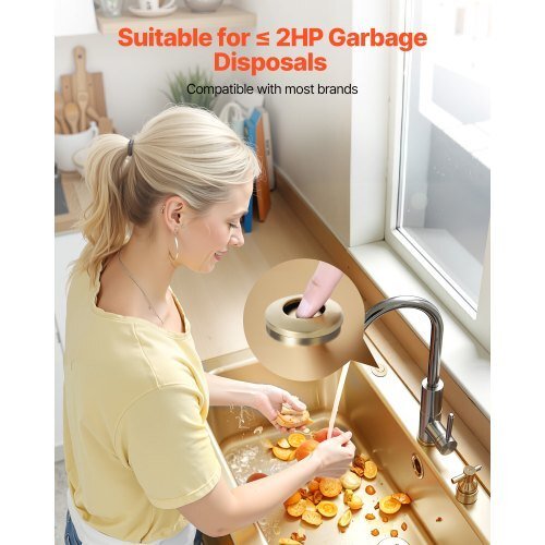 Garbage Disposal Air Switch Kit, 2.5" Sink Top Air Switch for Food Waste Disposal, Brushed Gold Stainless Steel ON/OFF Air Button for Waste Disposer - Suitable for Stainless Steel Countertops - Galactic capuchin
