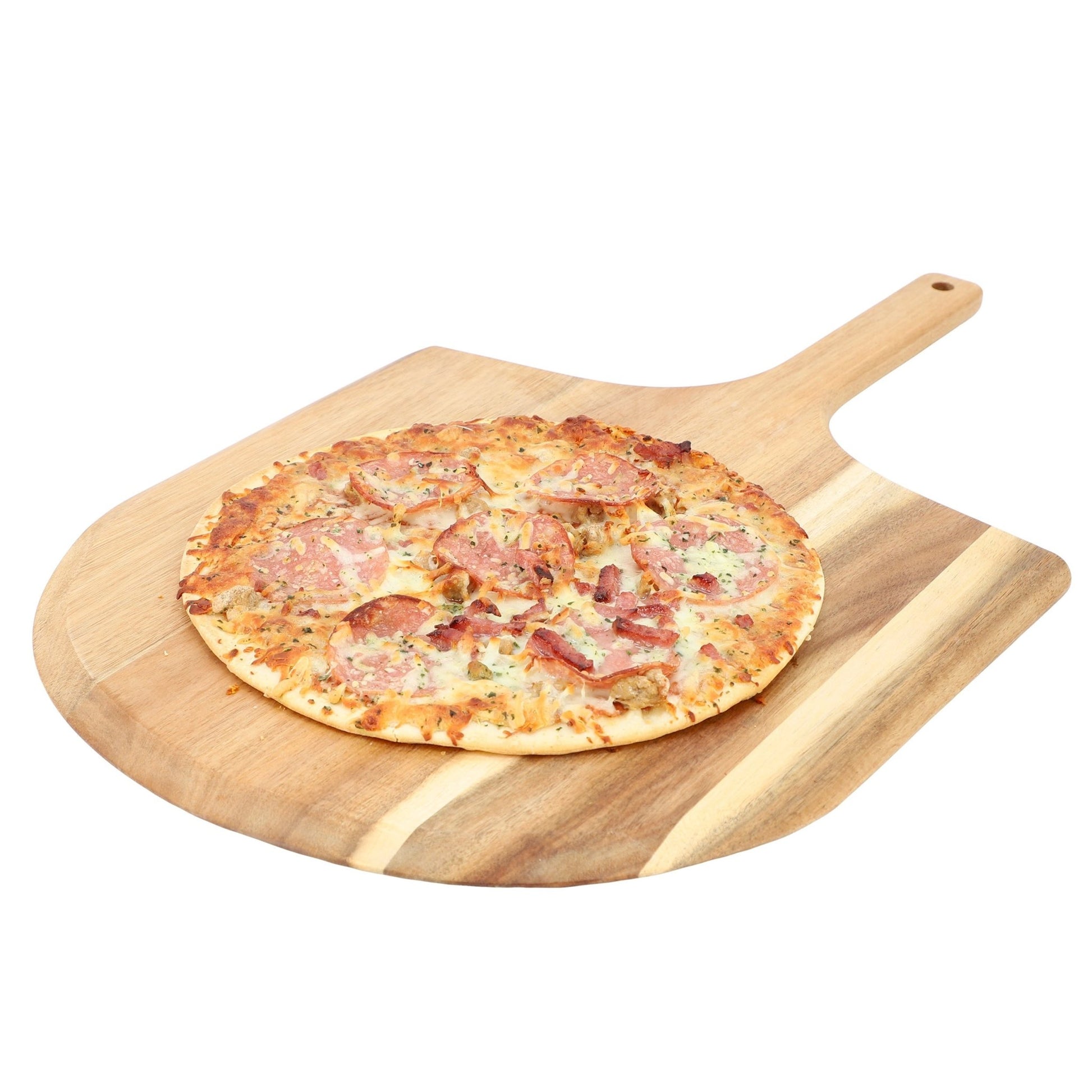 MegaChef Acacia Wood Pizza Peel and Serving Board - Galactic capuchin