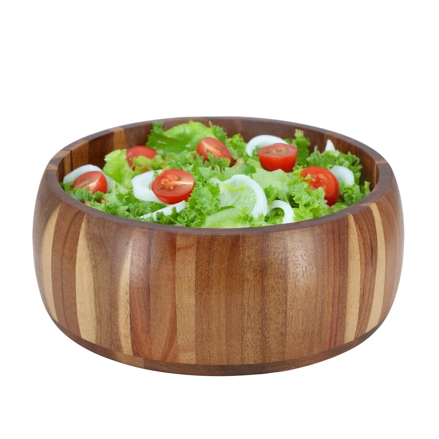 MegaChef 9.75 Inch Acacia Wood Salad Bowl - Galactic capuchin