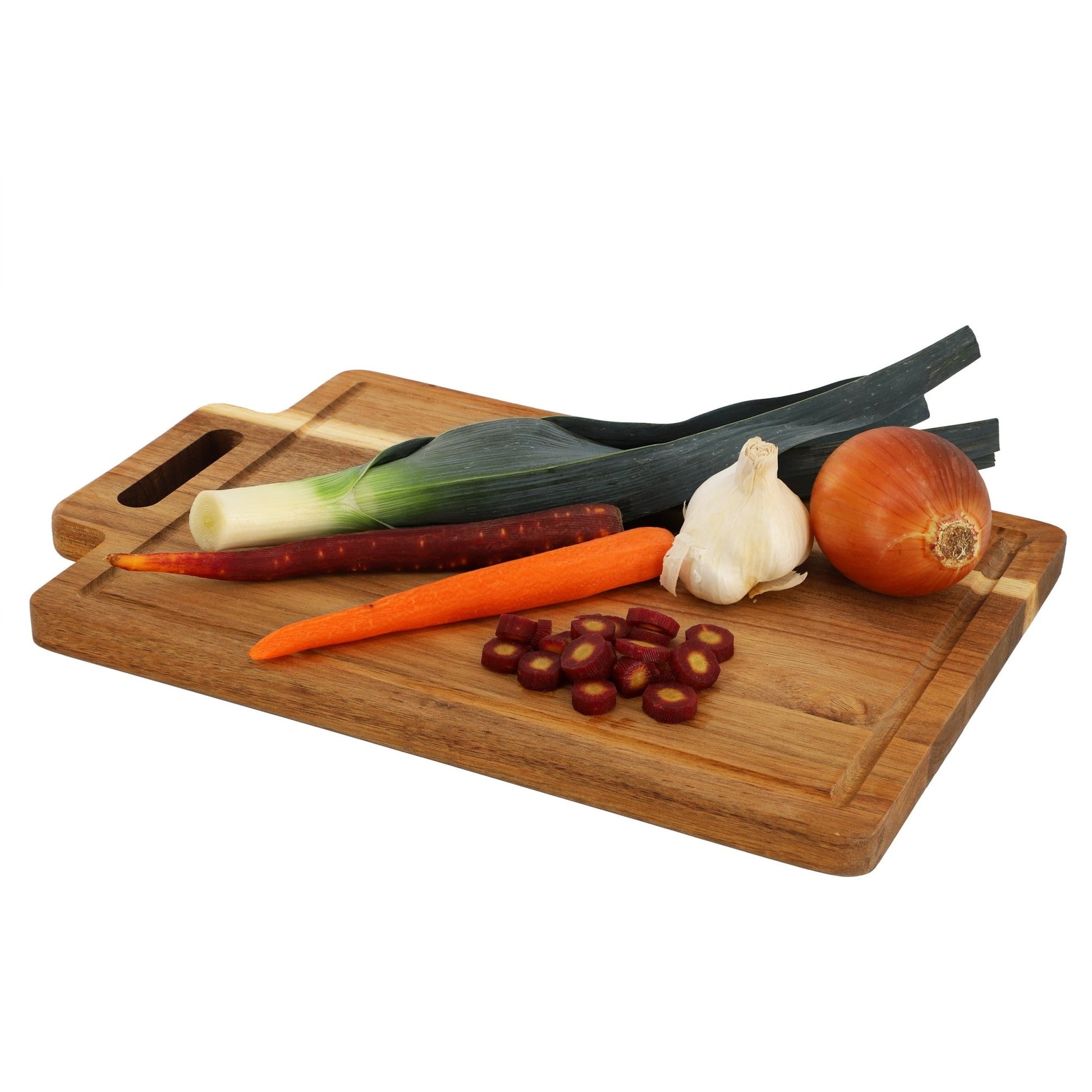 MegaChef 16.5 x 11 Inch Acacia Wood Rectangle Serving Board with Handle - Galactic capuchin