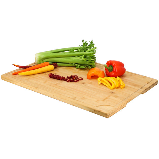 MegaChef Bamboo 24 x 18 Inch Large Cutting, Prep and Serving Board - Galactic capuchin