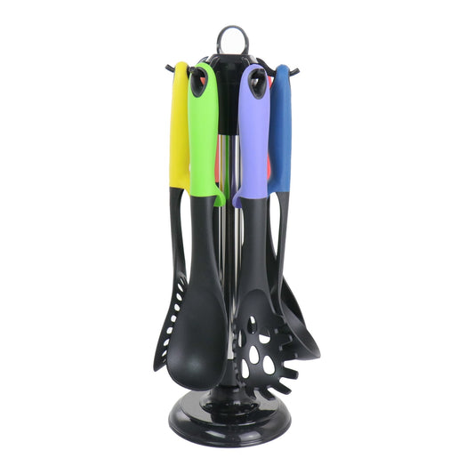 MegaChef Assorted Color Nylon Cooking Utensils, Set of 7 - Galactic capuchin