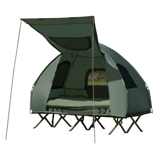 5 - in - 1 2 - Person Foldable Outdoor Camping Tent Cot with Air Mattress and Sleeping Bag - Galactic capuchin