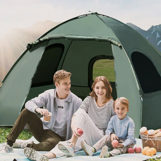 5 - in - 1 2 - Person Foldable Outdoor Camping Tent Cot with Air Mattress and Sleeping Bag - Galactic capuchin