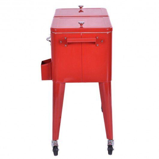 Red Portable Outdoor Patio Cooler Cart - Galactic capuchin