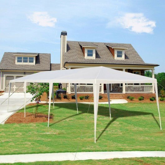 10 x 30 Feet Gazebo Canopy Tent with Connection Stakes and Wind Ropes - Color: White - Galactic capuchin