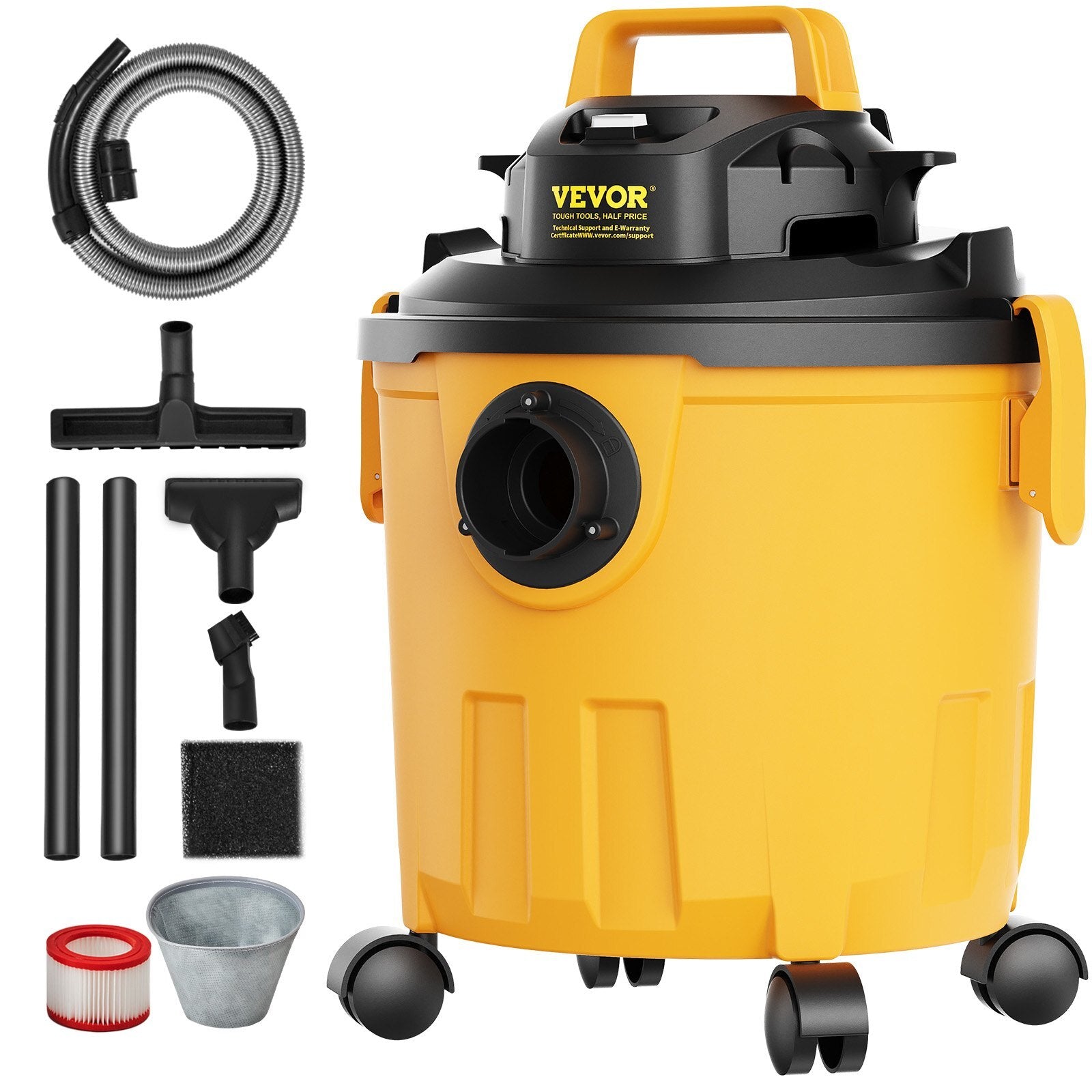 Shop Vacuum Wet And Dry, 5 Gallon 6 Peak HP Wet/Dry Vac, Powerful Suction with Blower Function with Attachments 2 - in - 1 Crevice Nozzle, Small Shop Vac Perfect for Carpet Debris, Pet Hair, Car - Galactic capuchin