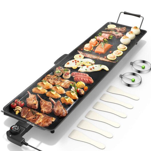 Costway Electric Teppanyaki Table Top Grill Griddle BBQ Barbecue Nonstick Camping - Galactic capuchin