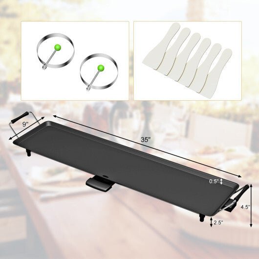 Costway Electric Teppanyaki Table Top Grill Griddle BBQ Barbecue Nonstick Camping - Galactic capuchin