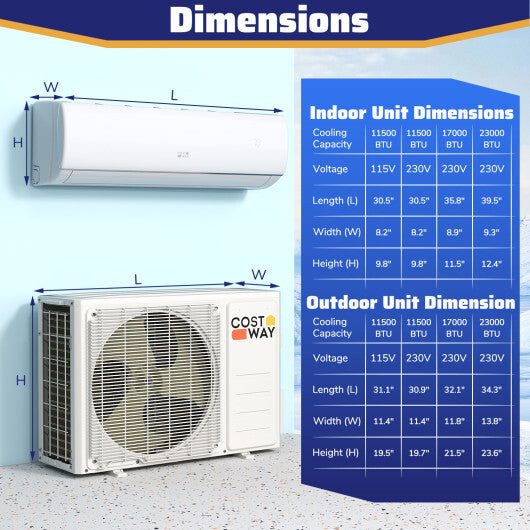 23000 BTU 208/230V Mini Split Heat Pump Heats at 5F Anti - Freeze Chassis Technology - Galactic capuchin