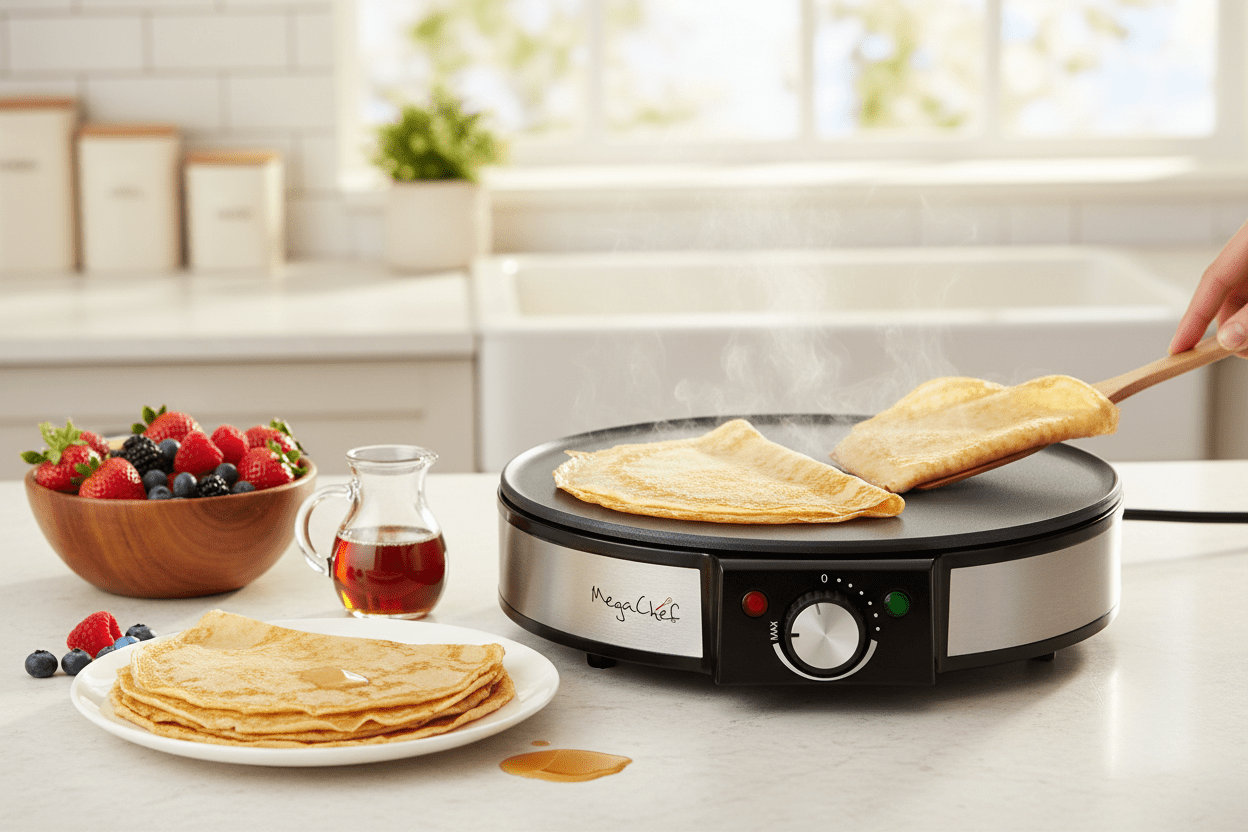 MegaChef Nonstick Crepe and Pancake Maker Breakfast Griddle - Galactic capuchin