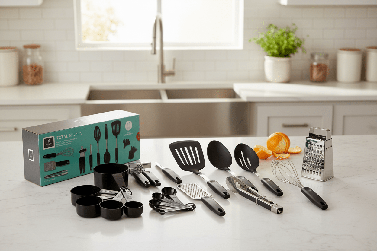 Gibson Home Total Kichen Chefs Better Basics 18 - Piece Gadgets and Tools Combo Set - Galactic capuchin